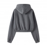 Короткая толстовка худи с капюшоном на молнии Street Cult grey N822