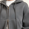 Короткая толстовка худи с капюшоном на молнии Street Cult grey N822